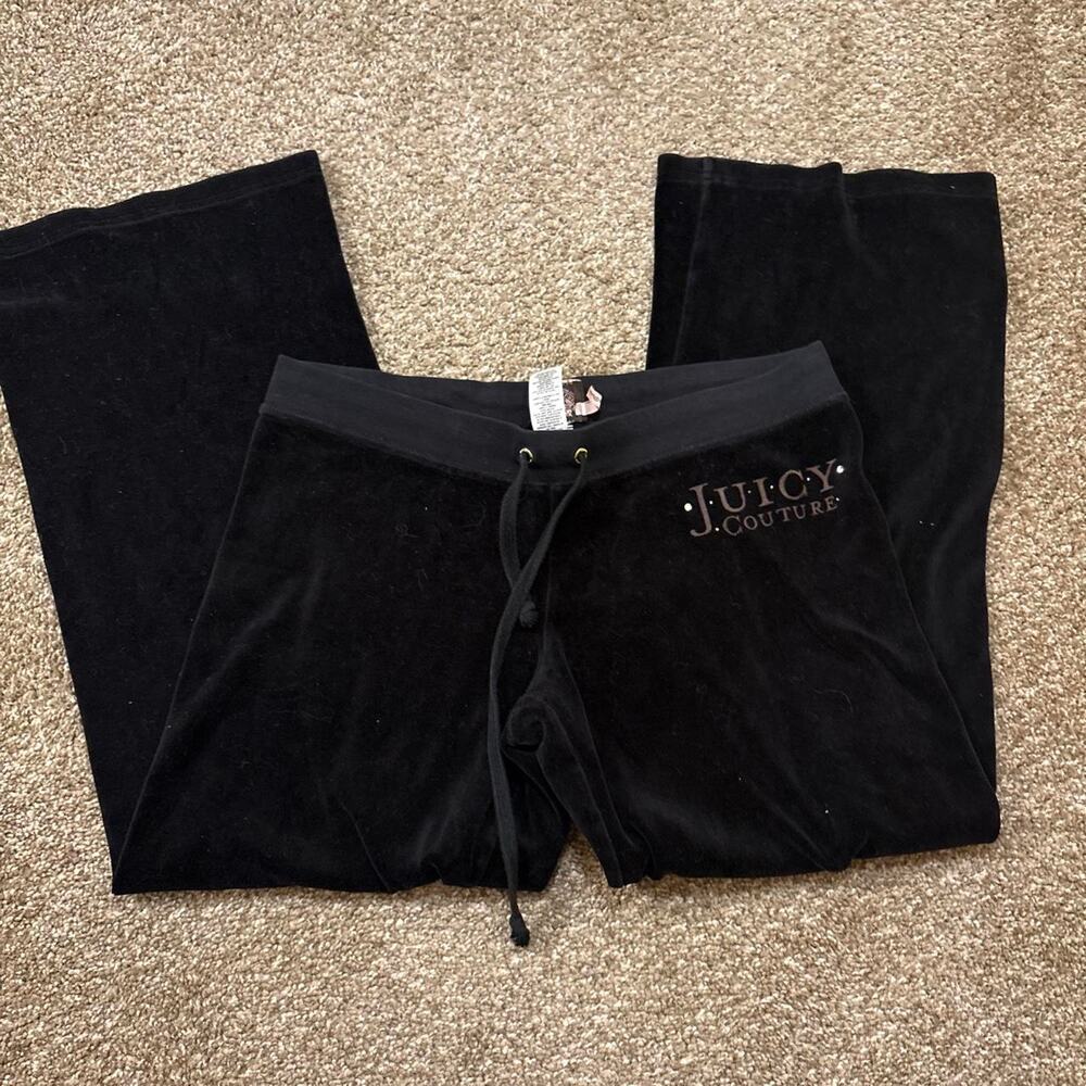 Juicy Couture black velour sweatpants. Size medium
